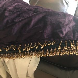 Beaded valences for windows dark purple Velvet
